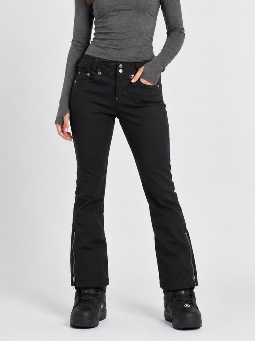 Volcom Battle Stretch Pant Skinny Fit Nimbus Snowboarding New W/out Tag XS Black
